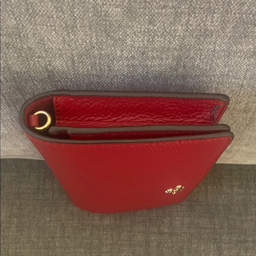 Coach Anna Red Pebble Leather Crossbody - Picture 12 of 15